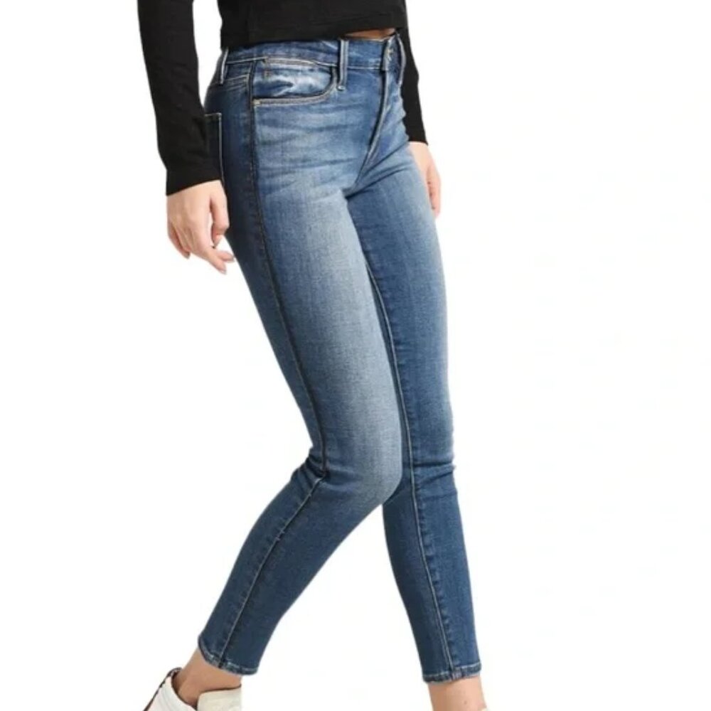 Frame Denim‎ Women’s Le High Skinny Tux Piping Serrano Denim Blue Jeans 25